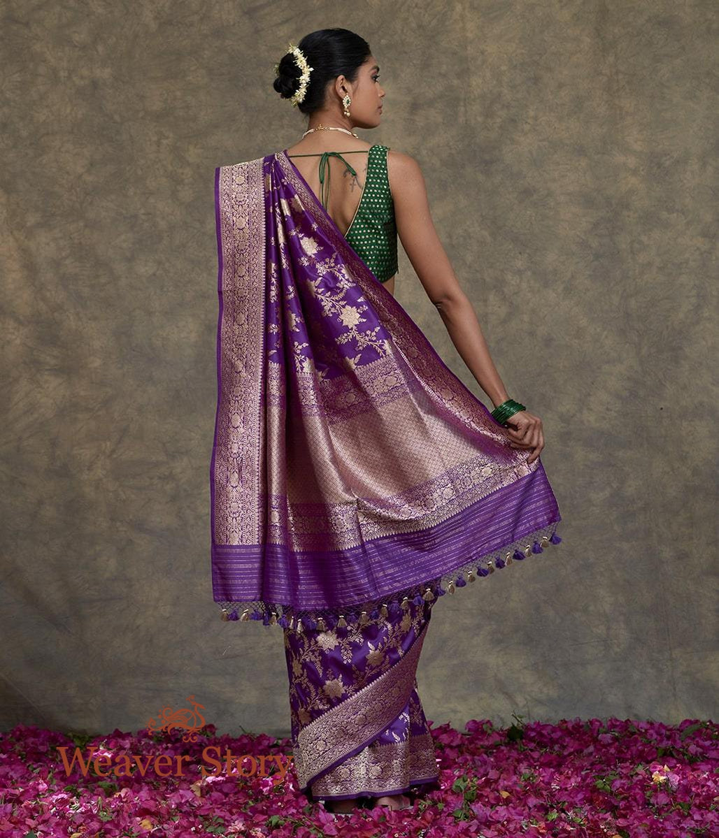 Handwoven_Purple_Kadhwa_Jangla_Saree_with_Floral_Jaal_WeaverStory_03