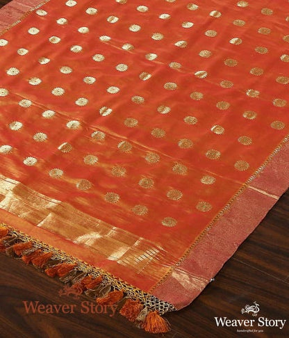 Handwoven_Orange_and_Gold_Cotton_Silk_Dupatta_with_Kadhwa_Booti_WeaverStory_03