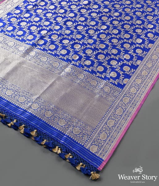 Handwoven_Blue_Sona_Rupa_Kadhwa_Jangla_Dupatta_with_Meenakari_WeaverStory_03