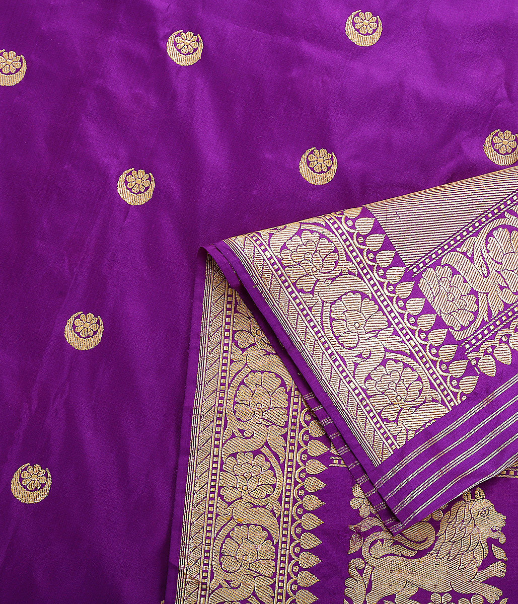 Handloom_Purple_Banarasi_Katan_Silk_Dupatta_with_lion_motifs_on_the_pallu_WeaverStory_05