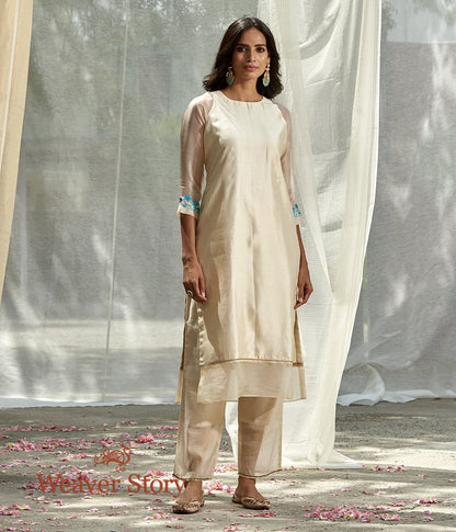Handwoven_Ivory_Spun_Silk_Kurta_with_Embroidered_Cuffs_and_Ivory_Striped_Pants_WeaverStory_03