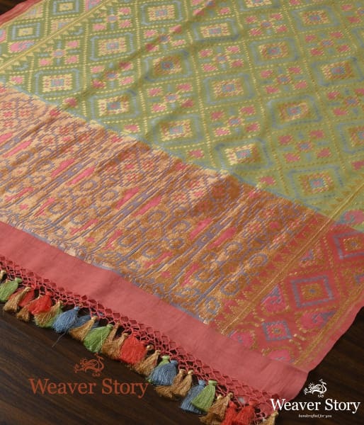 Handwoven_Mint_Green_Patola_Dupatta_In_Moonga_Silk_WeaverStory_03