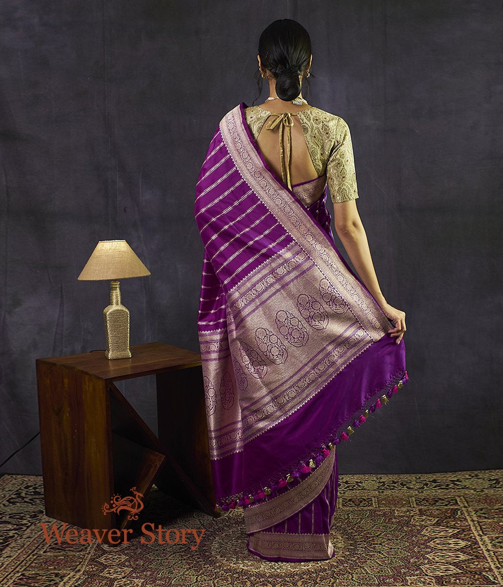 Handwoven_Purple_Banarasi_Saree_with_Zari_Stripes_WeaverStory_03