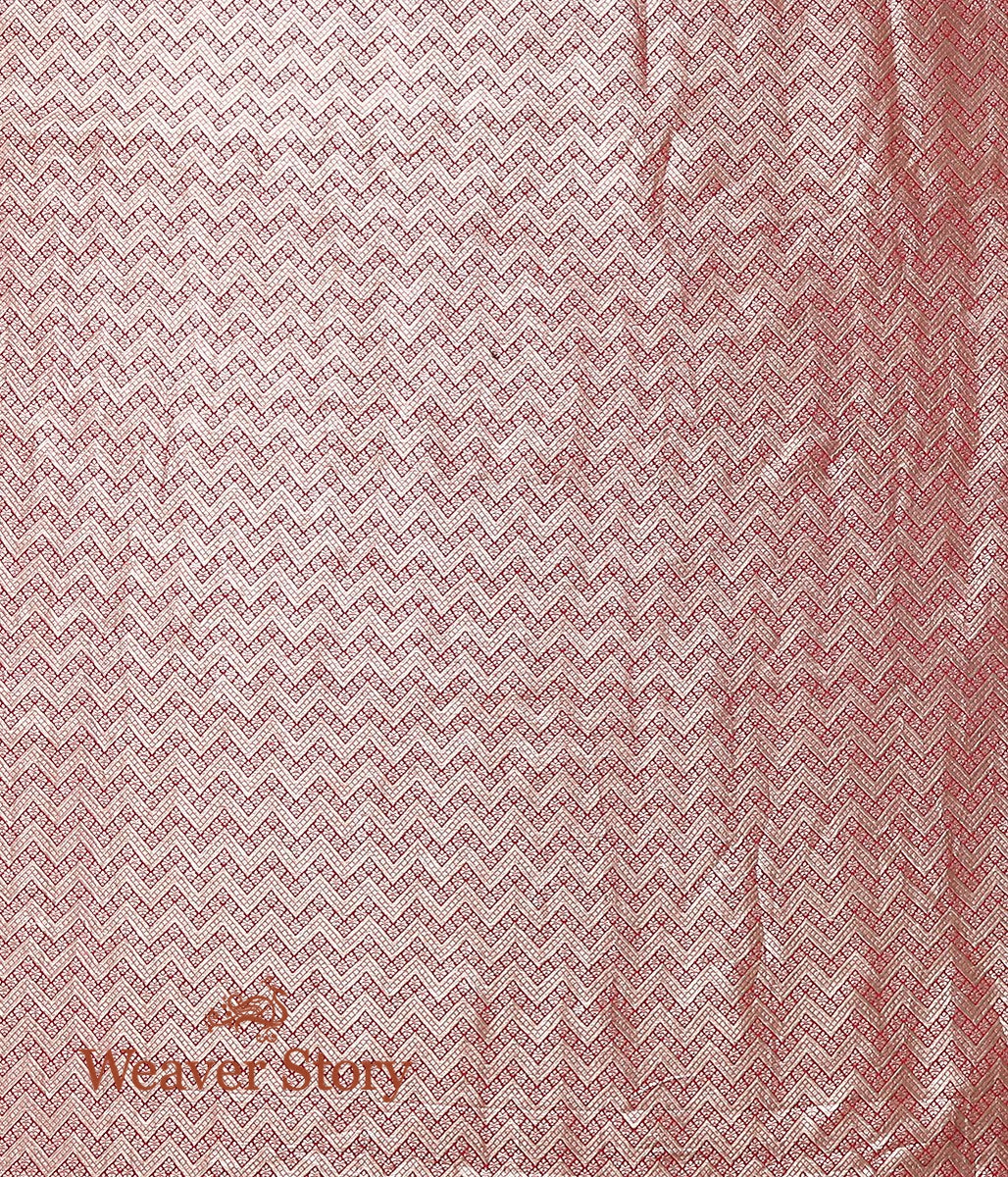 Handloom_Red_Brocade_Fabric_with_Chevron_Weave_WeaverStory_03