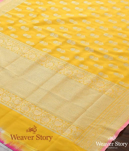 Handwoven_Yellow_Katan_Georgette_Dupatta_WeaverStory_03