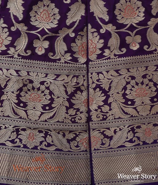 Handloom_Purple_Kadhwa_Meenakari_Banarasi_Lehenga_WeaverStory_03