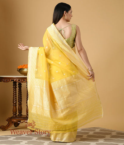 Handloom_Yellow_Cotton_Kora_Banarasi_Saree_WeaverStory_03