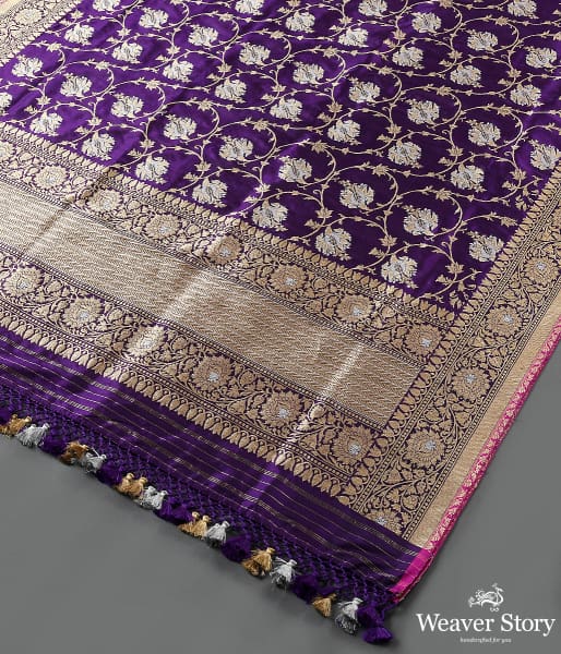 Handwoven_Purple_Kadhwa_Jangla_Dupatta_with_Sona_Rupa_Zari_WeaverStory_03