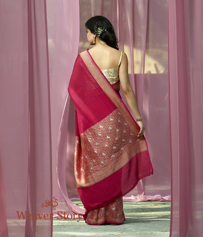 Handwoven_Pink_Banarasi_Georgette_Saree_with_Birds_Woven_on_the_Border_WeaverStory_03