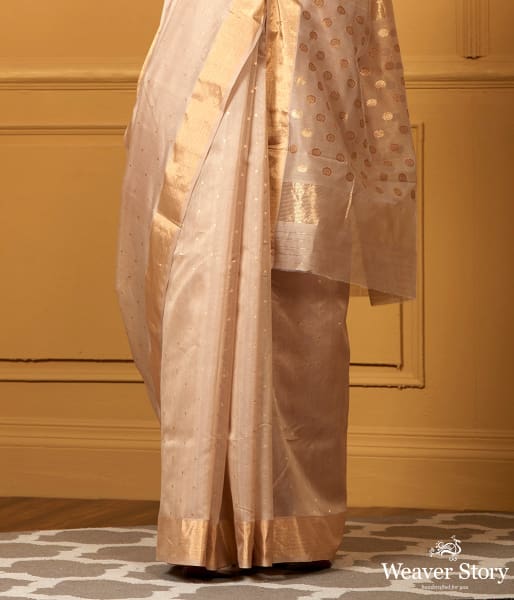 Handwoven_Peach_All_Over_Small_Zari_Booti_Saree_WeaverStory_04