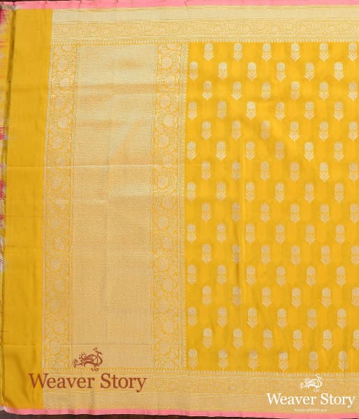 Handwoven_Yellow_Katan_Georgette_Dupatta_WeaverStory_04