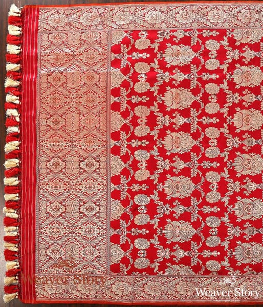 Handwoven_Red_Kadhwa_Banarasi_Jangla_Dupatta_WeaverStory_04