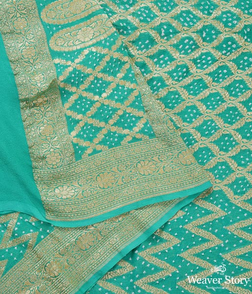 Handwoven_Aqua_Green_Banarasi_Bandhej_Dupatta_WeaverStory_04