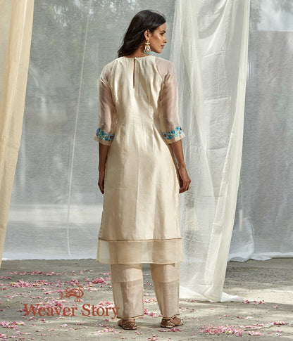 Handwoven_Ivory_Spun_Silk_Kurta_with_Embroidered_Cuffs_and_Ivory_Striped_Pants_WeaverStory_04