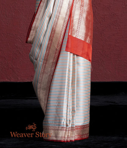Handwoven_Offwhite_Mashru_Stripes_Saree_with_Red_Border_WeaverStory_04