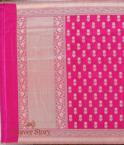 Handloom_Pure_Katan_Georgette_Dupatta_with_Floral_Booti_WeaverStory_04