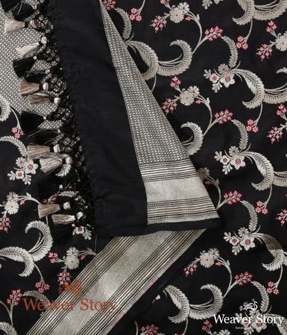 Handwoven_Black_Katan_Silk_Meenakari_Jangla_Dupatta_WeaverStory_04