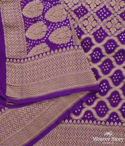 Handwoven_Purple_Banarasi_Bandhej_Dupatta_WeaverStory_04