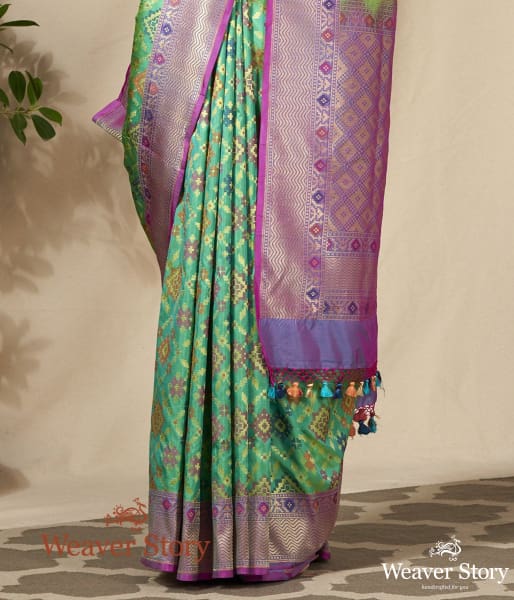 Handwoven_Green_and_Purple_Banarasi_Patola_Saree_WeaverStory_04