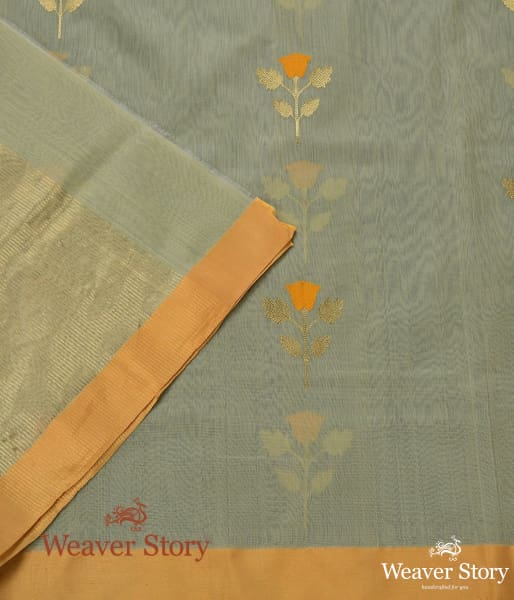 Handwoven_Cotton_Silk_Chanderi_Dupatta_with_Rose_Flower_Motif_WeaverStory_04