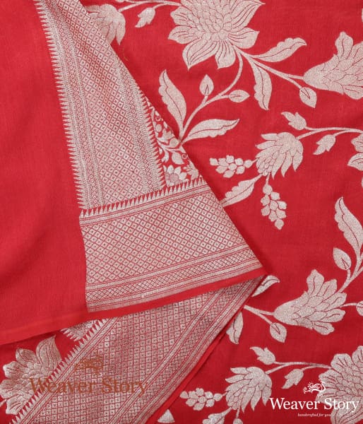 Handwoven_Red_Munga_Silk_Dupatta_with_Cutwork_Jaal_WeaverStory_04