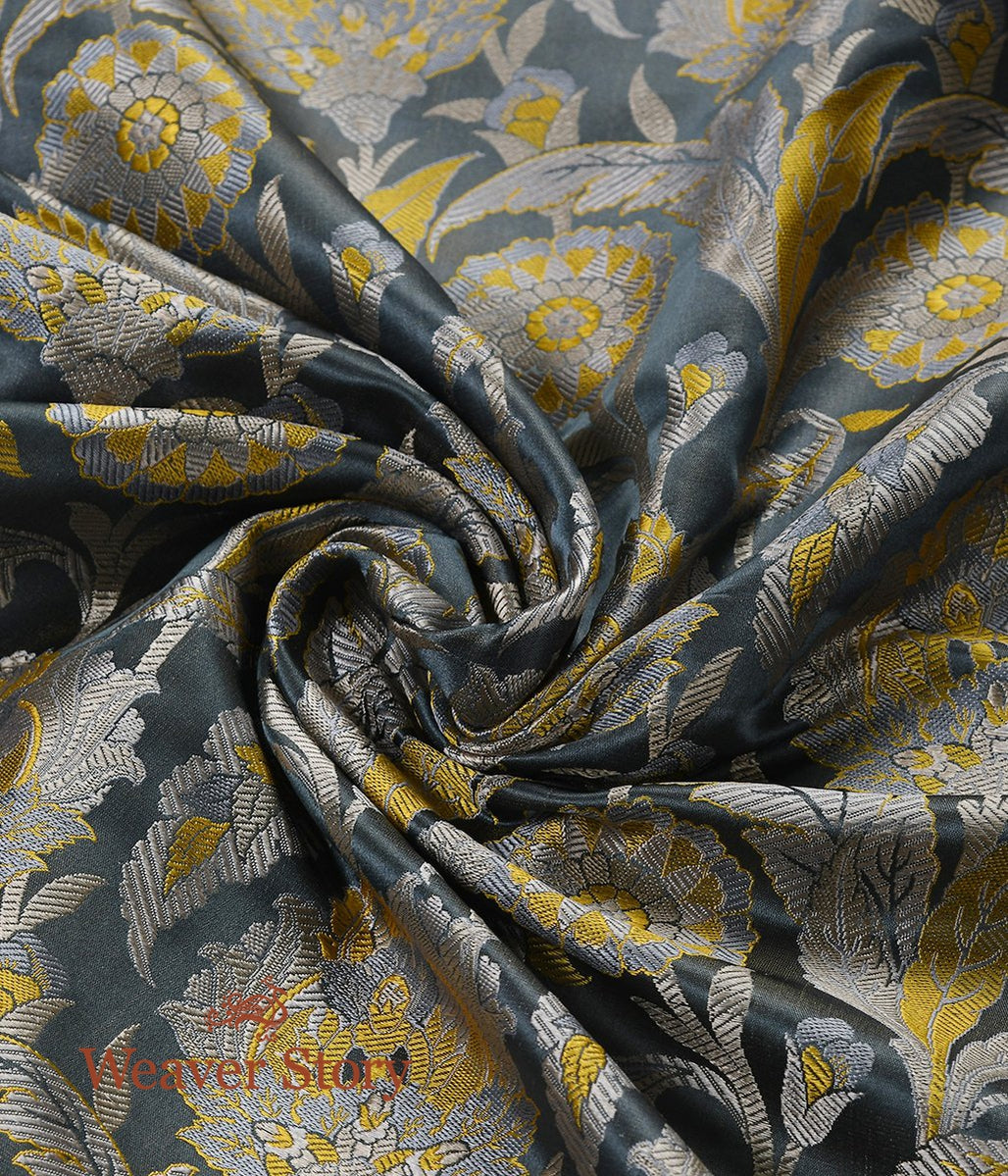 Handloom_Grey_Banarasi_Kimkhab_Fabric_with_Floral_Pattern_WeaverStory_04