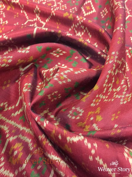 Handwoven_Single_Ikat_Patola_Dupatta_in_Maroon_WeaverStory_04