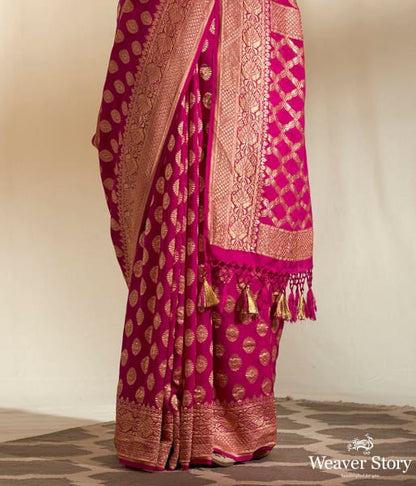 Handwoven_Pink_Banarasi_Georgette_Saree_WeaverStory_04