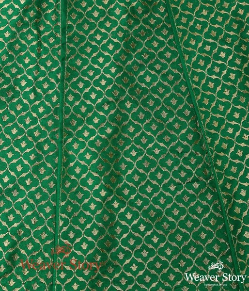 Handloom_Green_Cutwork_Katan_Silk_Kalidar_Banarasi_Lehenga_WeaverStory_04