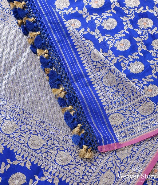 Handwoven_Blue_Sona_Rupa_Kadhwa_Jangla_Dupatta_with_Meenakari_WeaverStory_04