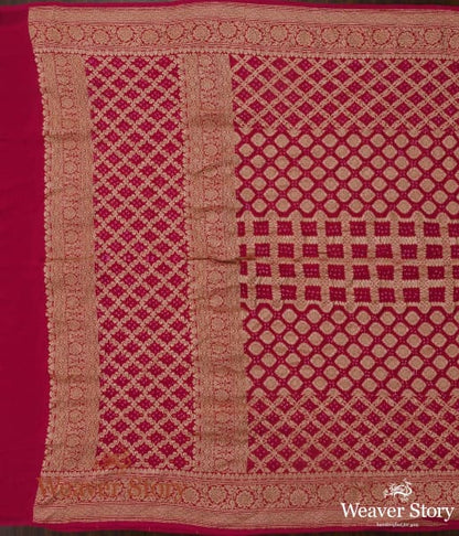 Handwoven_Pink_Bandhani_Banarasi_Dupatta_WeaverStory_04