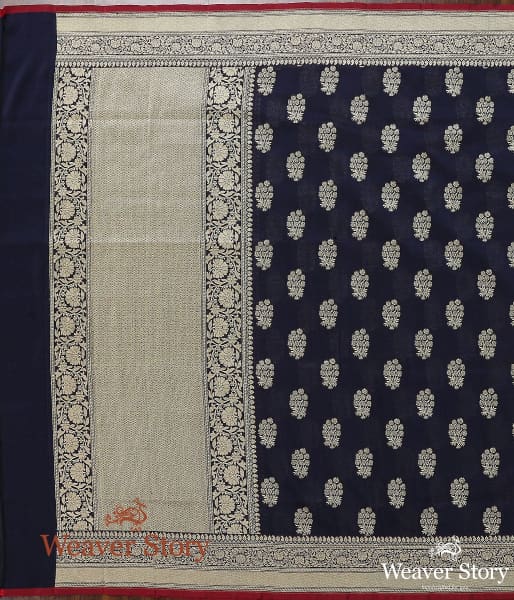 Handwoven_Blue_Katan_Georgette_Dupatta_WeaverStory_04