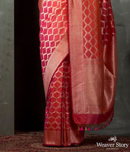 Handwoven_Orange_Cutwork_Jangla_Saree_WeaverStory_04