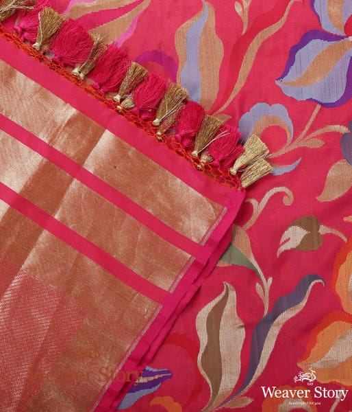 Handwoven_Rani_Pink_Cutwork_Kimkhab_Dupatta_with_Meenakari_WeaverStory_04