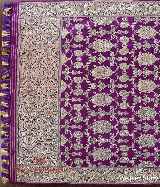 Handwoven_Purple_Kadhwa_Banarasi_Jangla_Dupatta_WeaverStory_04