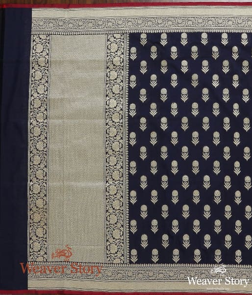 Handwoven_Blue_Katan_Georgette_Dupatta_WeaverStory_04