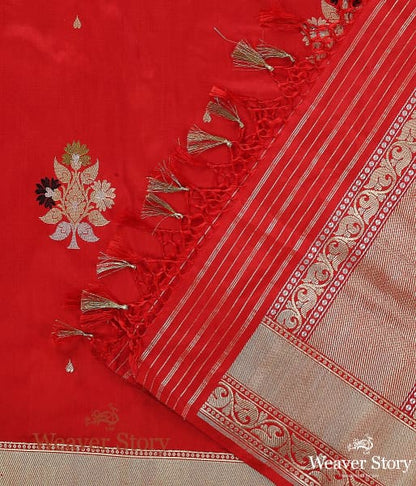 Handwoven_Red_Banarasi_Katan_Silk_Dupatta_with_Meenakari_Boota_WeaverStory_04