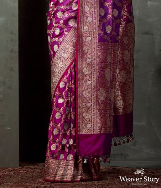 Handwoven_Purple_Kadhwa_Jangla_Saree_WeaverStory_04