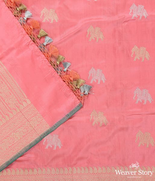 Handwoven_Pink_Banarasi_Elephant_Motif_Dupatta_WeaverStory_04