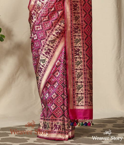 Handwoven_Pink_Banarasi_Patola_Saree_WeaverStory_04