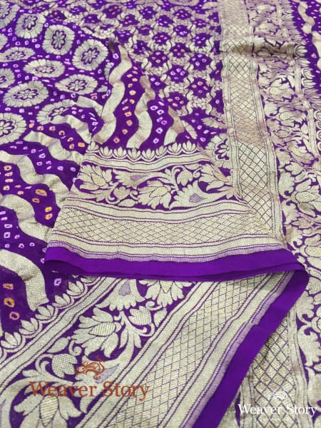 Handwoven_Purple_Bandhej_Dupatta_WeaverStory_04