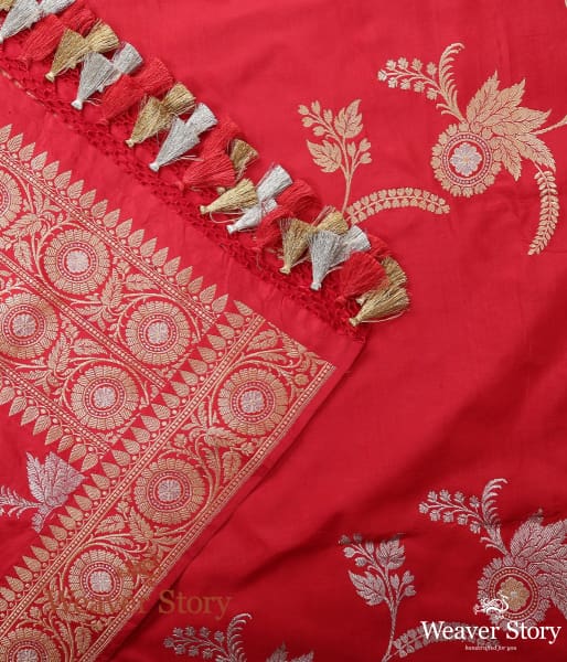 Handwoven_Red_Kadhwa_Jangla_Dupatta_with_Sona_Rupa_Zari_WeaverStory_04