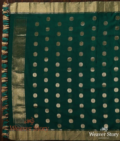 Handwoven_Green_Cotton_Silk_Dupatta_with_Kadhwa_Booti_WeaverStory_04