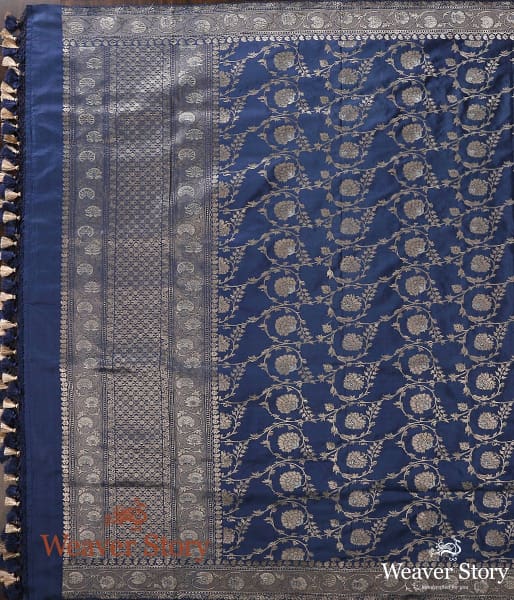 Handwoven_Blue_Sona_Rupa_Kadhwa_Jangla_Dupatta_WeaverStory_04