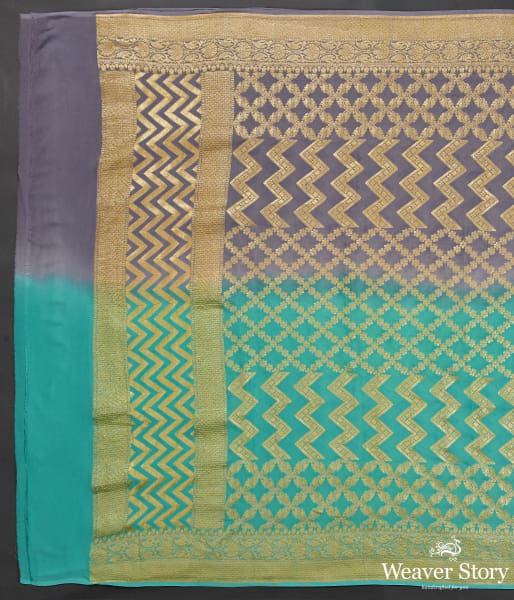 Handwoven_Green_and_Grey_Ombre_Dyed_Banarasi_Georgette_Dupatta_WeaverStory_04