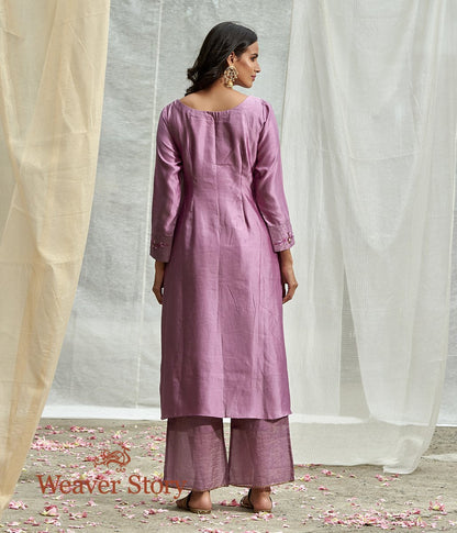 Handwoven_Purple_Front_Pintex_Tunic_with_Embroidered_Cuffs_with_Purple_Striped_Pants_WeaverStory_04