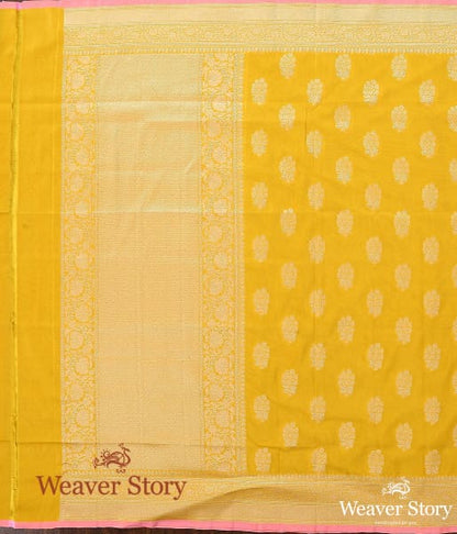 Handwoven_Yellow_Katan_Georgette_Dupatta_WeaverStory_04