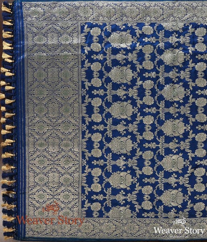 Handwoven_Blue_Kadhwa_Banarasi_Jangla_Dupatta_WeaverStory_04