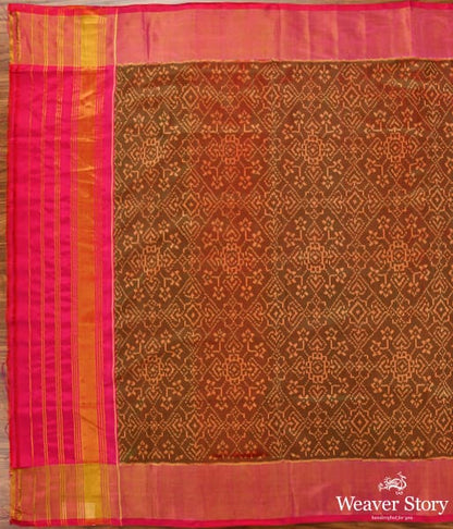 Handwoven_Pink_and_Green_dual_tone_single_Ikat_Patola_Duatta_WeaverStory_04