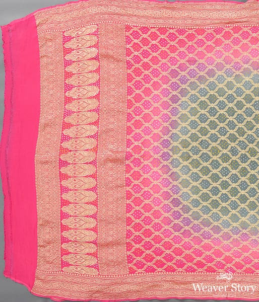 Handwoven_Pink_Grey_Banarasi_Bandhej_Dupatta_WeaverStory_02